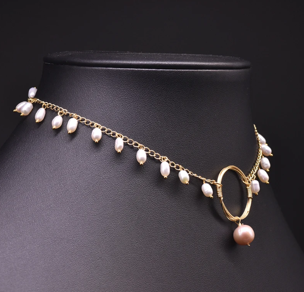 Florence Enchanted Rose Pearl Choker