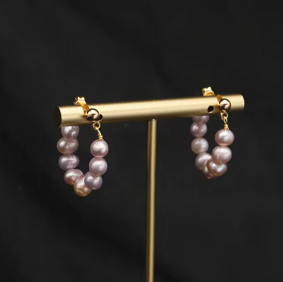 Eliza Petite Pearl Hoops