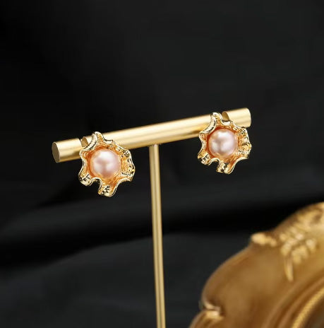 Golden Cove Pearl Studs