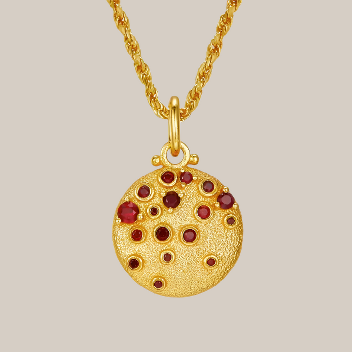 Natalia Garnet Studded Pendant Necklace