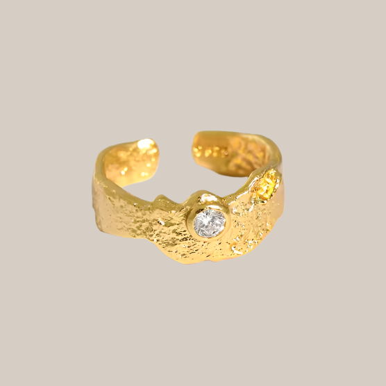 Solis Textured Gold Ring